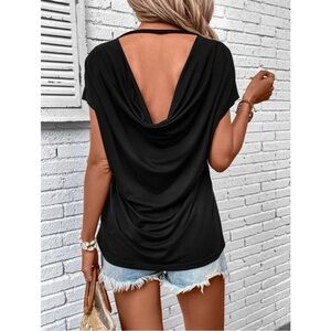 Freely Woman’s Scoop Neck & Draped Back Dolman Sleeve Tee